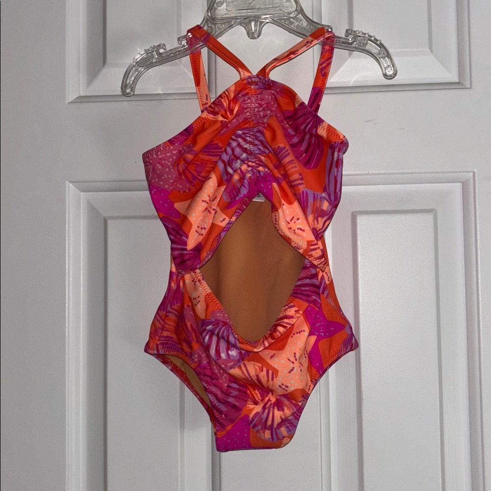 NWT Girls Crewcuts Vibrant Cutout Swimsuit